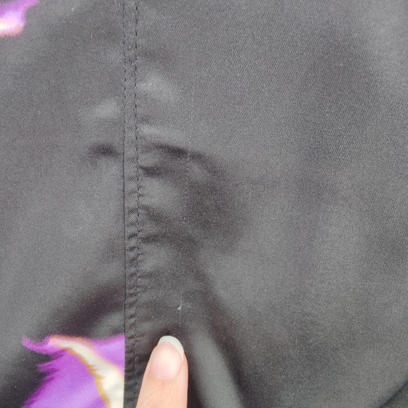 Susan Graver Women Floral Art to Wear Button Down Top M Black Purple 3/4 Sleeve - Picture 8 of 16